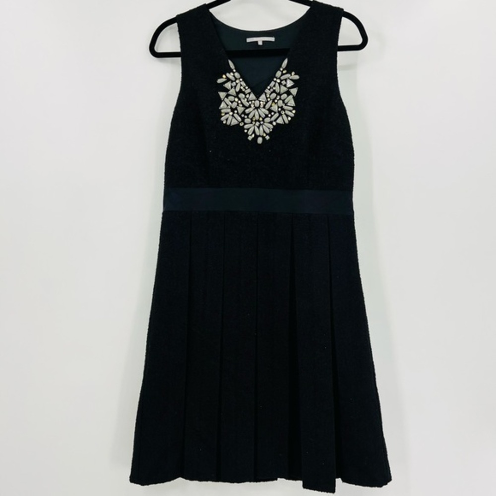 Demoiselle Holiday Christmas Party Wednesday Vibe‎ Black Pleated Dress Size 10